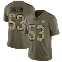 Limited Men's Harry Carson Olive/Camo Jersey - #53 Football New York Giants 2017 Salute to Service