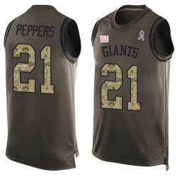 Limited Men's Jabrill Peppers Green Jersey - #21 Football New York Giants Salute to Service Tank Top