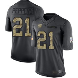 Limited Men's Jabrill Peppers Black Jersey - #21 Football New York Giants 2016 Salute to Service