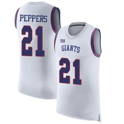 Limited Men's Jabrill Peppers White Jersey - #21 Football New York Giants Rush Player Name & Number Tank Top