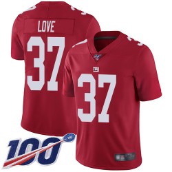Limited Men's Julian Love Red Jersey - #37 Football New York Giants 100th Season Inverted Legend
