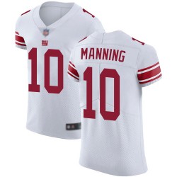 Elite Men's Eli Manning White Road Jersey - #10 Football New York Giants Vapor Untouchable