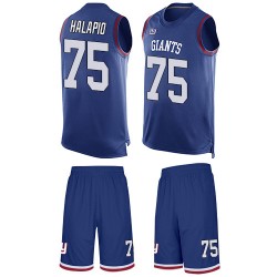 Limited Men's Jon Halapio Royal Blue Jersey - #75 Football New York Giants Tank Top Suit