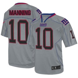 Elite Men's Eli Manning Lights Out Grey Jersey - #10 Football New York Giants