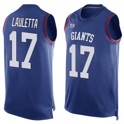 Limited Men's Kyle Lauletta Royal Blue Jersey - #17 Football New York Giants Player Name & Number Tank Top