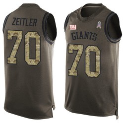 Limited Men's Kevin Zeitler Green Jersey - #70 Football New York Giants Salute to Service Tank Top