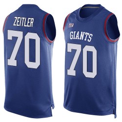 Limited Men's Kevin Zeitler Royal Blue Jersey - #70 Football New York Giants Player Name & Number Tank Top