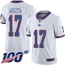 Limited Men's Kyle Lauletta White Jersey - #17 Football New York Giants 100th Season Rush Vapor Untouchable